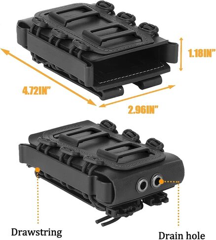 KRYDEX OUTDOOR 9mm MOLLE mag Pouch+MOLLE Rifle Magazine Pouches(BK) in Kuwait
