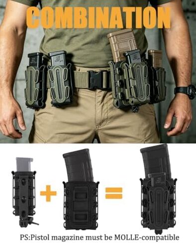 KRYDEX OUTDOOR 9mm MOLLE mag Pouch+MOLLE Rifle Magazine Pouches(BK) in Kuwait