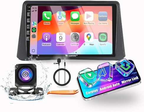 Kunfine Car CarPlay Android Auto Navigation Stereo GPS Radio Reverse Camera Display 9 "IPS Touchscreen Headunit Tablet Pad Media Player for Buick Encore 2013-2016، إذا كان ذلك ممكنًا، رباعي النواة 2G+64G in Kuwait