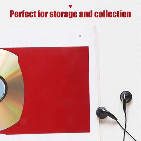Generic 20pcs Kraft Paper CD Dvd Sleeves Storage Bags Easy Open and Close Feature, Red CD Paper Sleeves Case for Daily Life and Media Storage in Kuwait