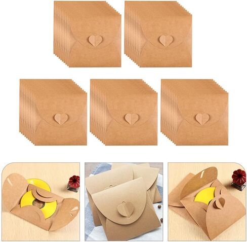 50pcs Kraft Paper CD DVD Envelopes for Storage and Protection in Kuwait