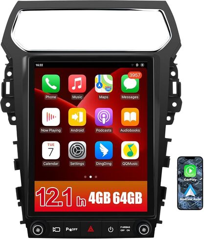 Android 13 [4G+64G] Car Radio for Ford Explorer 2011-2019, 12.1inch Touch Screen Stereo with GPS WiFi SWC Wireless CarPlay Android Auto in Saudi Arabia