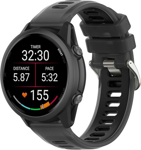 20mm Watch Band Compatible with Garmin Vivoactive 6/5/3/Forerunner 570 42mm/55/158/165/245/645 Music/Venu 2 Plus/Venu Sq/Sq 2/Vivomove 3/HR/Style/Sport/Luxe Silicone Straps for Men Women in Saudi Arabia