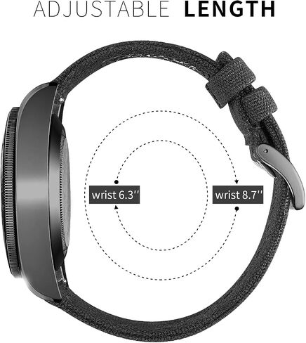 SEURE Canvas Quick Release Watch Band,Cotton Fabric Watch Straps 18mm 19mm 20mm 21mm 22mm 24mm for Men and Women(19,black-black) in Saudi Arabia
