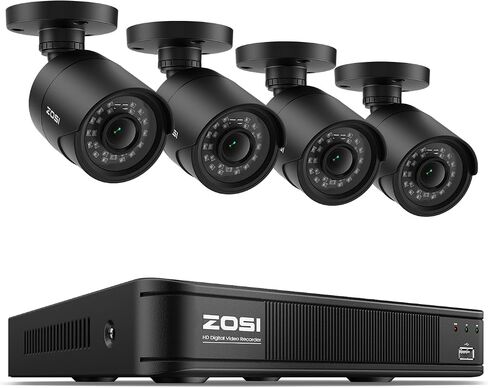 ZOSI 3K Lite Wired Security Camera System, 4 X 2MP CCTV Cameras, 500GB HDD in Kuwait