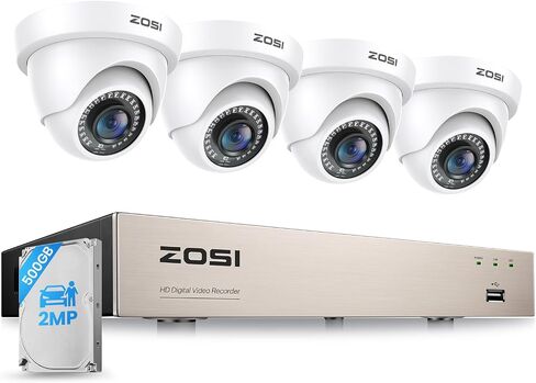 ZOSI 3K Lite 8CH Home Security Camera System, 4X 2MP Wired Cam, 500GB HDD in Kuwait