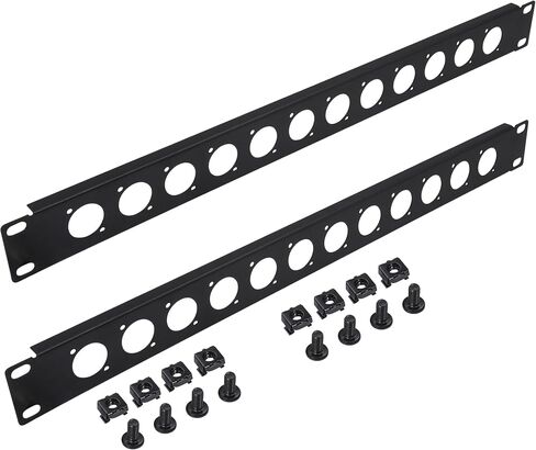 1U XLR Rack Mount Panel 12 Connectors Patchbay Panel with Screws for 19 Inch Computer Equipment Compatible with HDMI,XLR 2PCS in Saudi Arabia