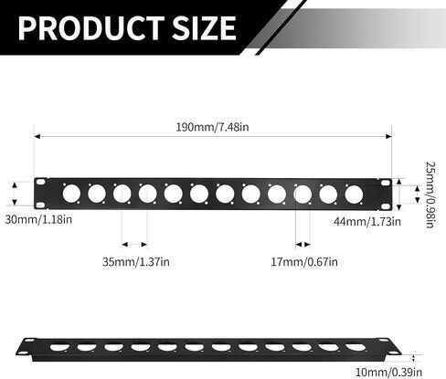 1U XLR Rack Mount Panel 12 Connectors Patchbay Panel with Screws for 19 Inch Computer Equipment Compatible with HDMI,XLR 2PCS in Saudi Arabia