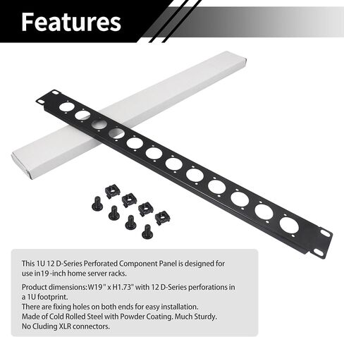 1U XLR Rack Mount Panel 12 Connectors Patchbay Panel with Screws for 19 Inch Computer Equipment Compatible with HDMI,XLR 2PCS in Saudi Arabia