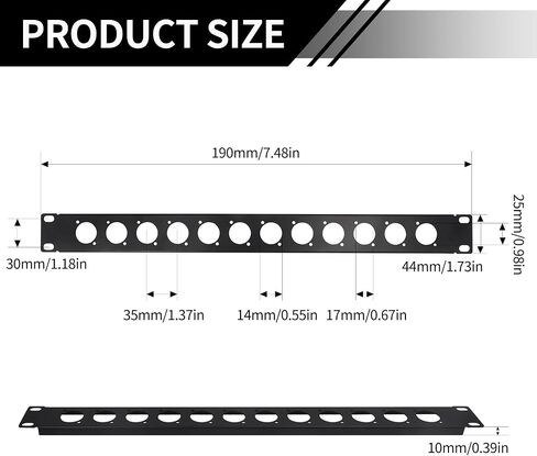 1U XLR Rack Mount Panel 12 Connectors Patchbay Panel with Screws for 19 Inch Computer Equipment Compatible with HDMI,XLR 2PCS in Saudi Arabia