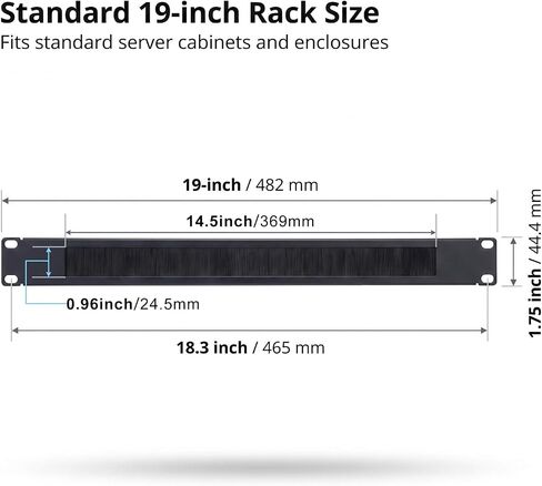 1U Brush Panel Cable Management Rack LIYVZ 19-inch for Sever Rack 2 Pack in Kuwait