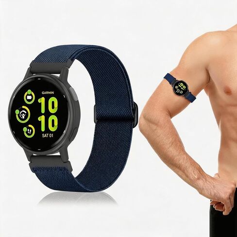 20 مم رياضة في الكاحل/ذراع الفرقة المتوافقة مع Garmin Vivoactive 6/Vivoactive 5/3/3 موسيقى ، حزام ساعة مرنة النايلون مرنة نايلون ذات العضلة ذات الرأسين للفيروس للفيروس القديم 2 & forerunner 165/55/245/645 الموسيقى in Kuwait