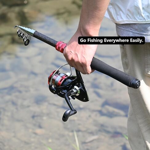 Fishing Pole Combo Set 6.9ft Telescopic Fishing Rod and Reel Combo with Fishing Pliers and Lip Gripper in Saudi Arabia
