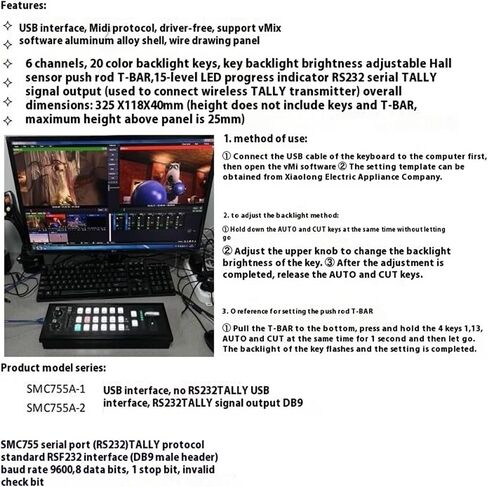 SMC755-VMIX Switcher Live Broadcast, Artifact MIDI Keyboard Director Recording Station in Saudi Arabia