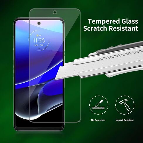 2 Pack for Motorola Moto G Stylus (2022) Screen Protector, Tempered-Glass, Micro-curved Edges, Case Friendly, Bubble Free, HD Clear, Easy Installation in Kuwait