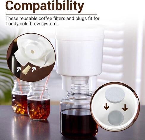 Reusable Cold Brew Coffee Filters & Stoppers for Toddy Cold Brew System in Saudi Arabia