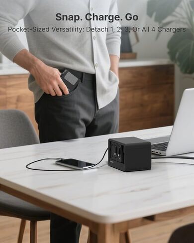 Gitryin 12-in-1 Desktop Charging Station, 160W USB Retractable GaN Charger in Kuwait