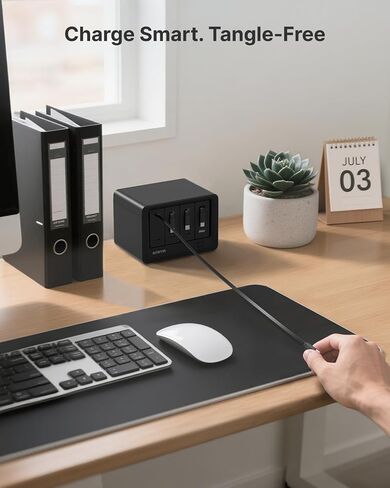 Gitryin 12-in-1 Desktop Charging Station, 160W USB Retractable GaN Charger in Kuwait
