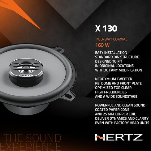 HERTZ UNO Series X-130 5.25" Two-Way Coaxial Speakers (Pair) in Kuwait