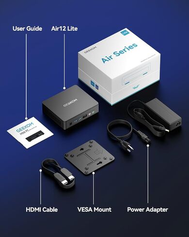 GEEKOM Air12 Lite Mini PC, Intel N100 (Beats N95),8GB RAM 256GB SSD in Saudi Arabia
