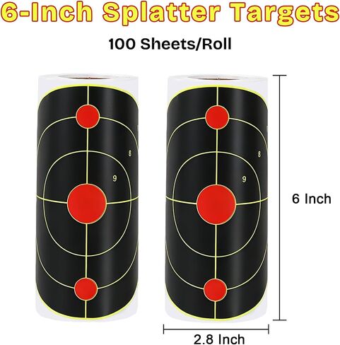 200PCS 6 Inch Splatter Shooting Target Stickers, Self-Adhesive Reactive Paper Targets with High-Visibility Yellow Impact Marks for Rifle, Pistol, BB Gun, Pellet Gun, Airsoft and Target Practice in Saudi Arabia