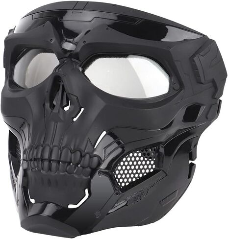 Airsoft Mask Skeleton Mask with Goggles, Full Face Protective Adjustable Tactical Mask for Halloween Party Paintball Game Cosplay Outdoor Activities(Camo Green) in Saudi Arabia