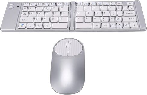 Portable Wireless Keyboard Mouse Set, 66 Keys (Silver) in Saudi Arabia