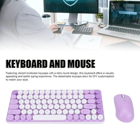 Asixxsix Wireless Keyboard and Mouse Combo, 85 Key in Saudi Arabia