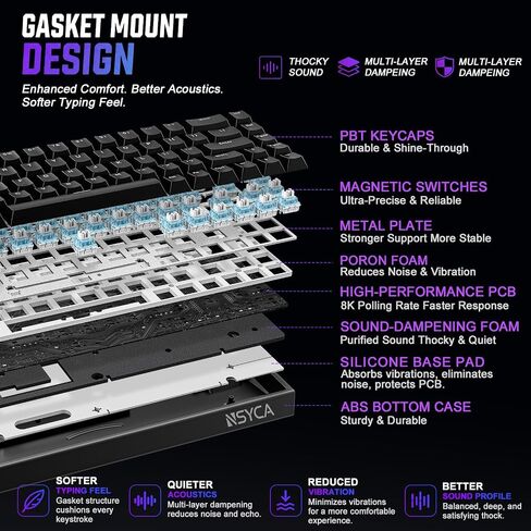 WIN68 HE Hall Effect Gaming Keyboard and G11 Gaming Mouse 22000 DPI for PC & Mac in Kuwait