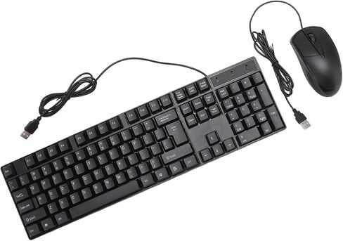 GOWENIC Wired Keyboard and Mouse Set, 104 Keys Ergonomic USB in Kuwait