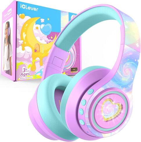 iClever Noise Cancelling Headphones for Kids Bluetooth 75H Play LED Lights in Saudi Arabia