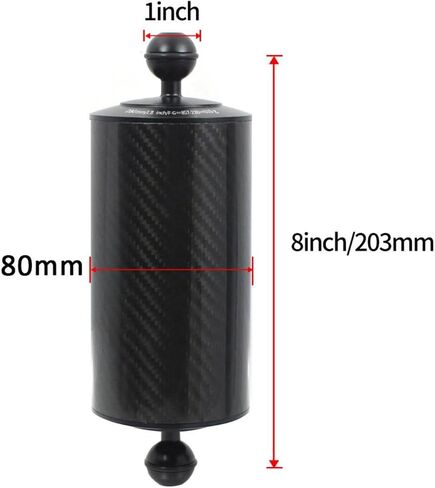 YIJU Diving Light Arm Underwater Photography Accessory Carbon Fiber Buoyancy Rod Camera Mount Lightweight Attachment Suitable for Scuba Diving Marine Exploration, Black, 8 Inch in Kuwait