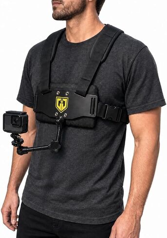 Glide Gear MED 100 Medusa Action Camera Body Mount Vest for GoPro, 360 and Compact Cameras – Front and Rear 1/4"-20 Mounting Plates with 11" Friction Arm in Saudi Arabia