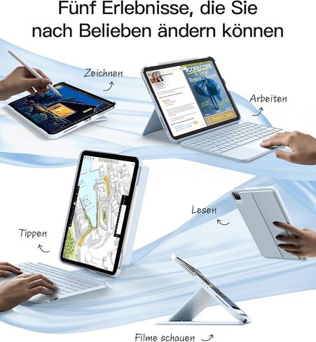 Inateck ACE Touch KB04122 Keyboard Case, Ultra Light Keyboard Only for iPad Pro 11 2024 M4, Detachable Keyboard with Touchpad, Portrait/Landscape Stand, QWERTZ in Kuwait
