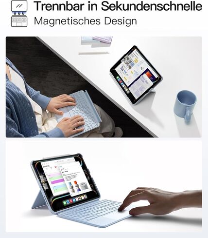Inateck ACE Touch KB04122 Keyboard Case, Ultra Light Keyboard Only for iPad Pro 11 2024 M4, Detachable Keyboard with Touchpad, Portrait/Landscape Stand, QWERTZ in Kuwait