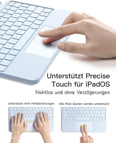 Inateck ACE Touch KB04122 Keyboard Case, Ultra Light Keyboard Only for iPad Pro 11 2024 M4, Detachable Keyboard with Touchpad, Portrait/Landscape Stand, QWERTZ in Kuwait