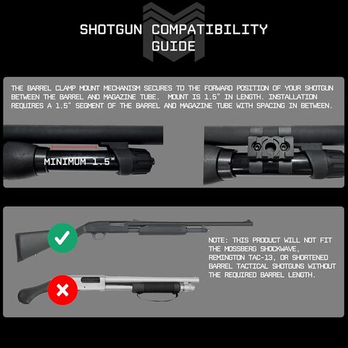 Monstrum Shotgun Barrel Clamp Accessory Mount | Flashlight + Picatinny in Saudi Arabia