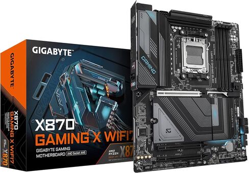 GIGABYTE X870 GAMING X WIFI7 Motherboard - Supports AMD Ryzen 9000 CPUs, 16+2+2 Phases VRM, up to 8000MHz DDR5 (OC), 1xPCIe 5.0, Wi-Fi 7, 2.5GbE LAN, USB 4 in Kuwait