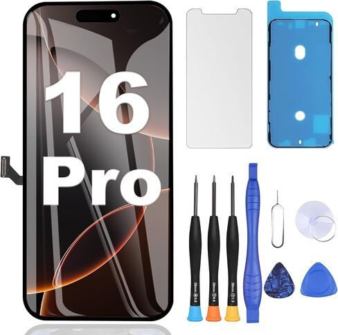ZOETEC Screen Replacement for iPhone 16 Pro LCD, [Support Face ID] Retina Display 3D Touch Screen Digitizer Frame Assembly with Repair Tool Kits, Waterproof Adhesive, Tempered Glass in Saudi Arabia