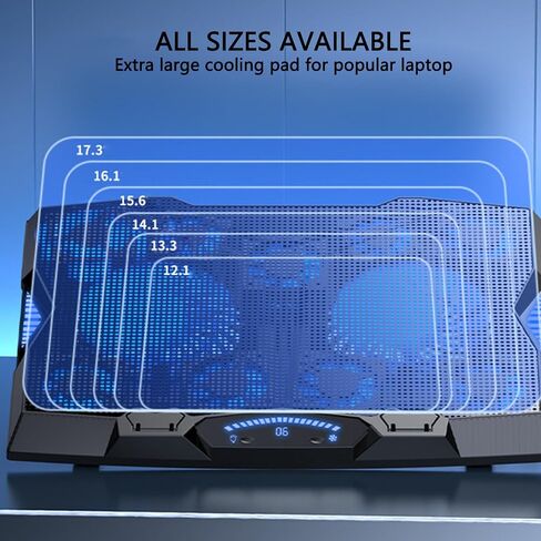 Laptop Cooling Pad High Speed 3500RPM with 12 Fans Adjustable Height for Home Office Laptops Lightweight Portable Stand in Kuwait