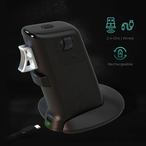 FireGrip Gun Mouse for Shooter Games — Vertical Pistol Grip Design, Vibration Feedback, Programmable Buttons, 2.4G Wireless & Wired for FPS Gaming in Kuwait