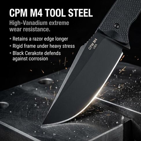 Hogue Extrak XL 3.9" Clip Point Blade Black Finish Fixed Knife in Kuwait
