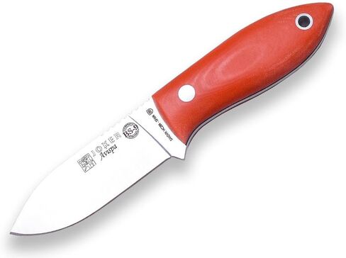Joker BS9 Avispa CN117 Bushcraft Knife, 3.15 in Sandvik 14C28N Fixed Blade, Orange Canvas Micarta Handle, Kydex Sheath for Hunting, Survival, Camping, Fishing, Hiking and Bushcraft in Saudi Arabia