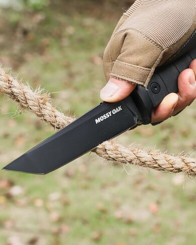 Mossy Oak 10" Fixed Blade Hunting Knife, 14C28N Full Tang Tanto Knife in Kuwait