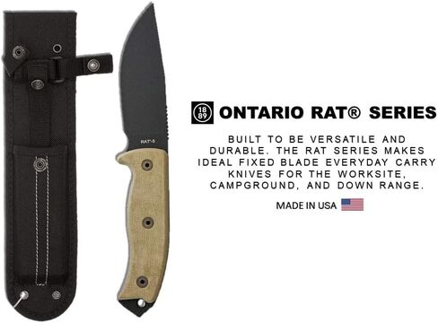 Ontario Knife Company 8667 Rat-5, Plain Edge with Black Nylon Sheath, One Size in Saudi Arabia