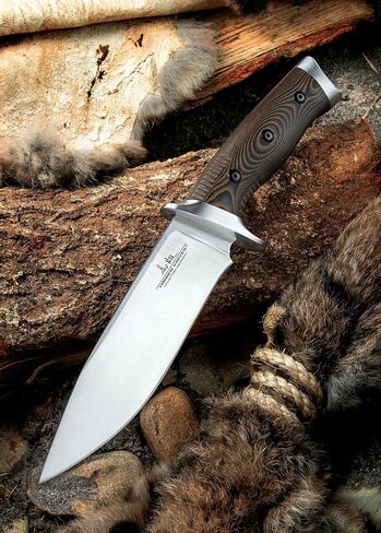 Gil Hibben Tundra Hunter Fixed Blade Knife – 420 HC Stainless Steel Blade, CNC Machined G10 Handle Scales, Stainless Steel Pommel – Rugged Hunting Knife for Outdoorsmen - 11" Overall in Kuwait