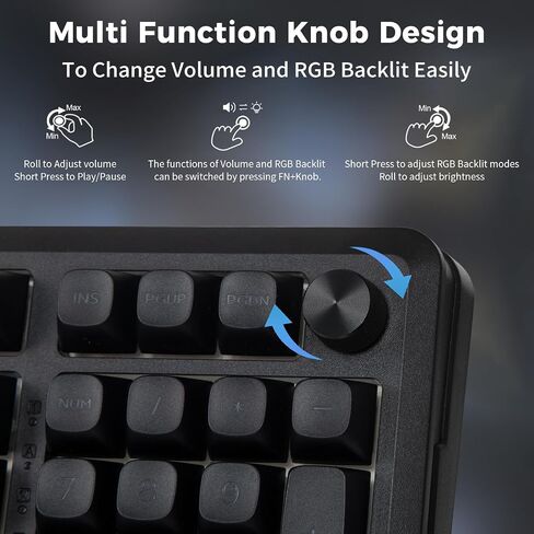 E-YOOSO 96% Wireless Mechanical Keyboard, Creamy Sound, RGB Backlit, Black in Kuwait