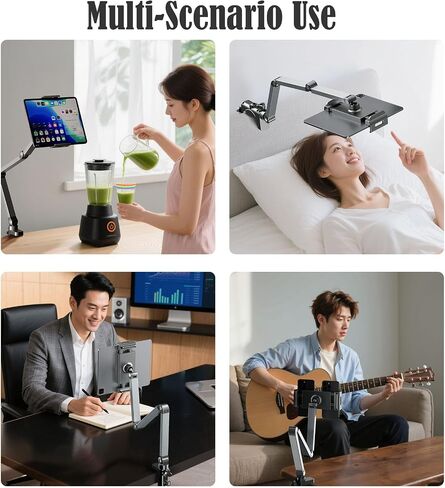 Tablet Stand Holder, Adjustable Foldable Tablet Arm iPad Desk Mount with 360°Rotate Base, Phone Holder iPad Stand for Desk and Bed, Compatible with Tablets, Phones in Saudi Arabia