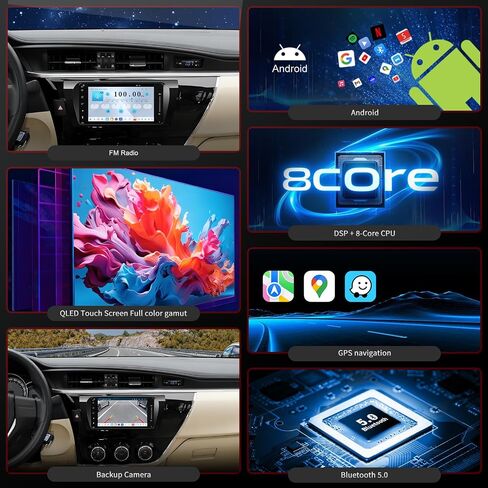 4G Network Radio for Toyota Corolla Upgrade 2014 2015 2016,Stereo Replacement,QLED Touch Screen,8core CPU,Carplay and Android Auto in Saudi Arabia