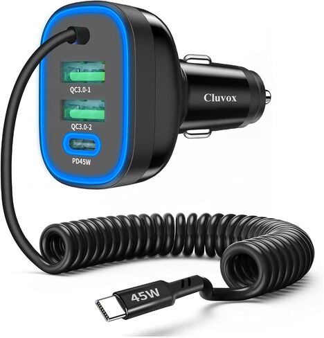 90W USB C Super Fast Car Charger for iPhone 17 Pro Max/Air/16/Android Phone in Kuwait